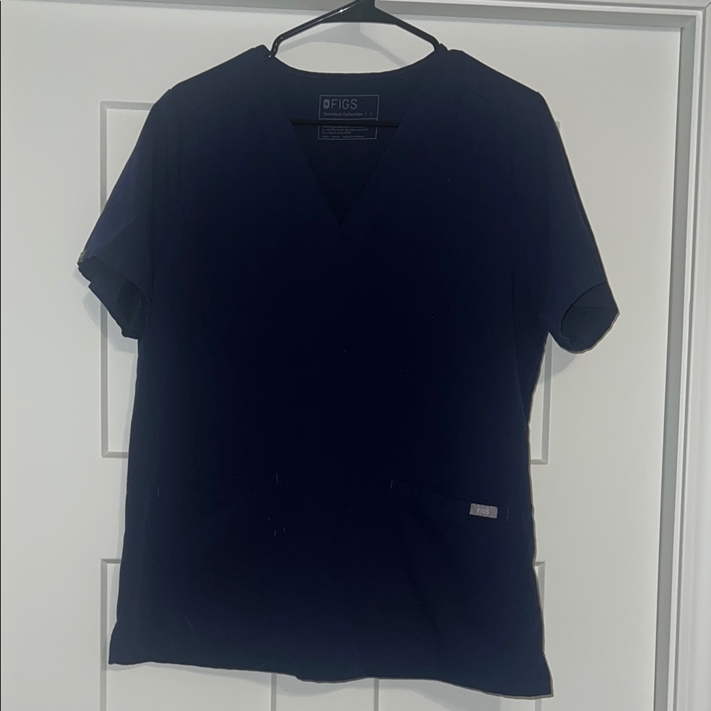 FIGS Women's Navy Blue Scrub Top